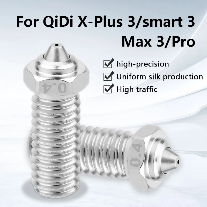 Bimetal Nozzle for QIDI Q1-Pro/X-Max 3/X-Plus 3/X-Smart 3 Plated Copper Hardened Steel Nozzle