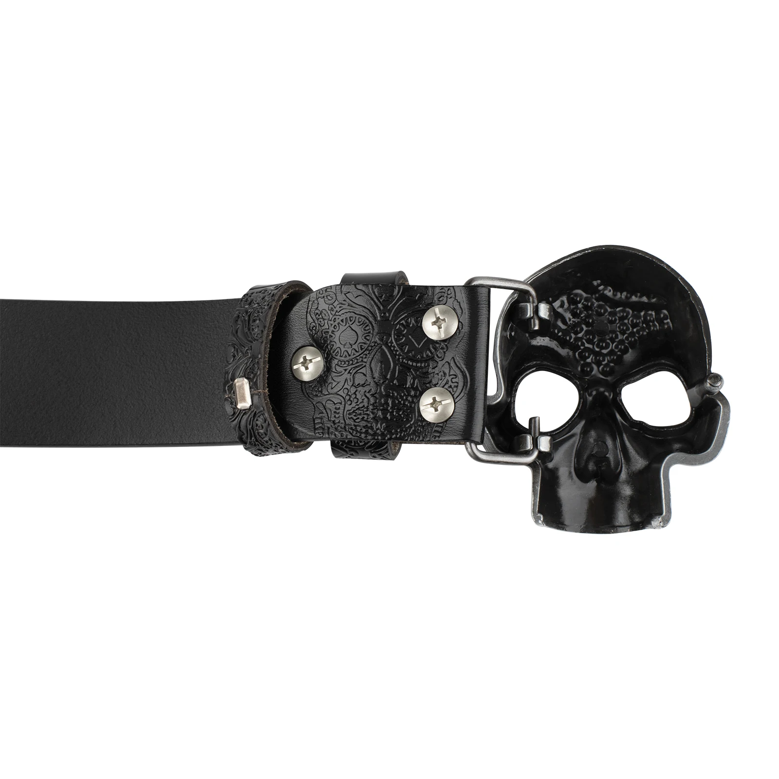 Skull Scalp Buckle Embossed Genuine Leather Beltde Coration Ghost Head