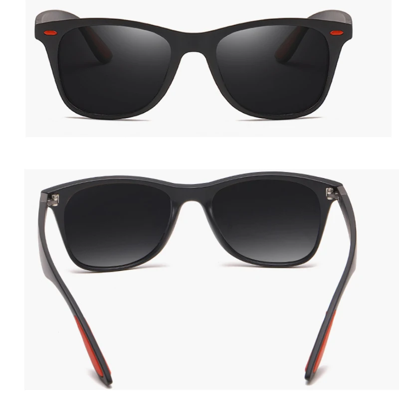2Pack Retro Polarized Sunglasses for Women Men Trendy Sun Glasses Black Red Outdoor Sports Driving Fishing Glasses