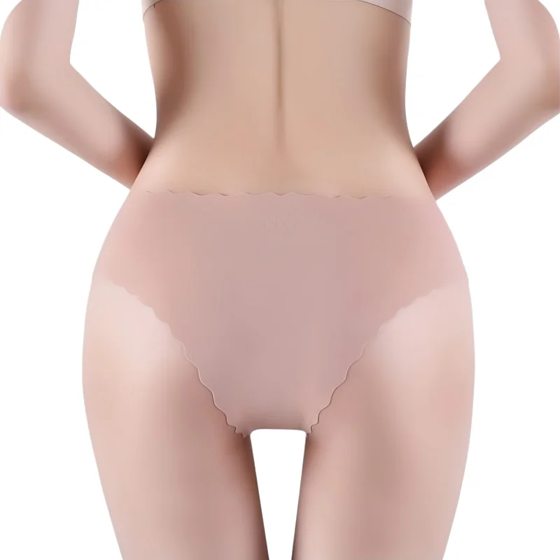 3Pcs/Set Women Ice Silk Panties Low Rise Briefs Invisible Seamless Underwear Female Underpants Sexy Lingerie Bottoms XS-XL