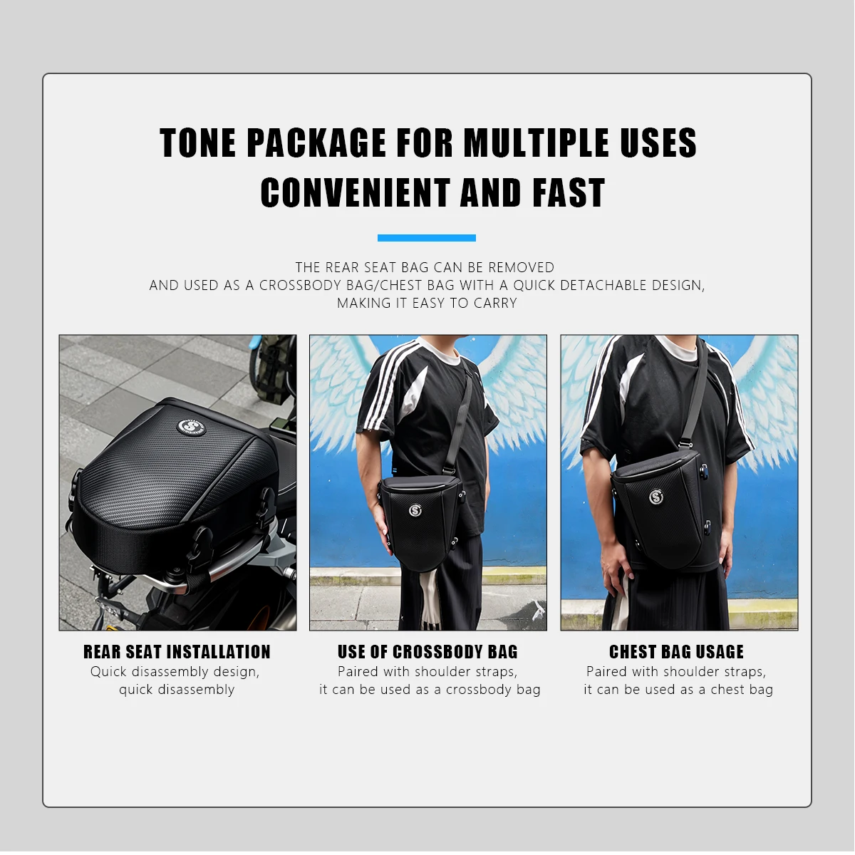 Waterproof Motorcycle Rear Seat Bag Multifunction Crossbody Shoulder Bag Motorcycle Tail Bag for Harley BMW Honda Motocross