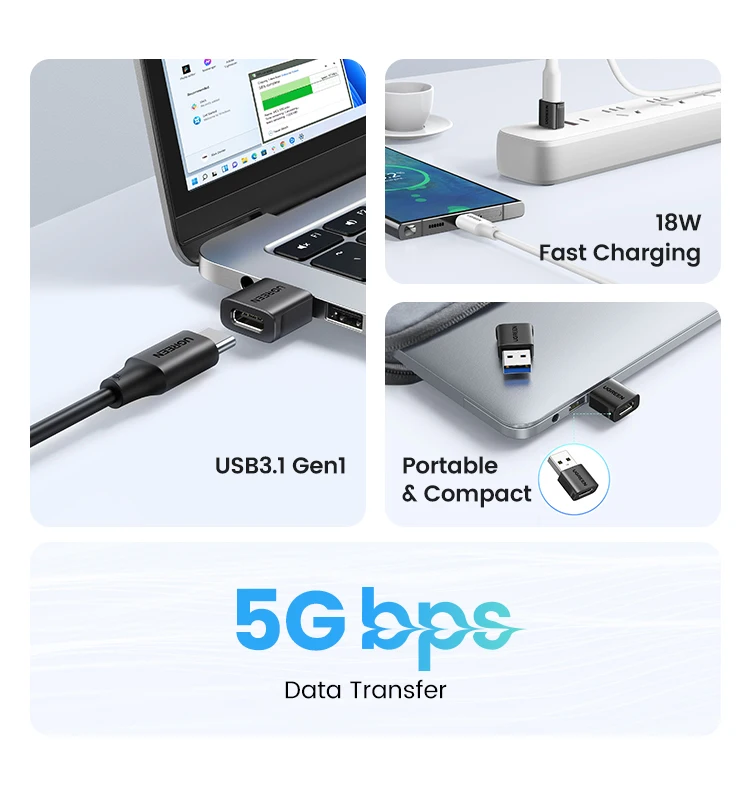 UGREEN USB 3.1 Type C OTG Adapter USB A Male to USB C Female Cable Converters For Macbook Samsung S10 Huawei USB To Type-c OTG