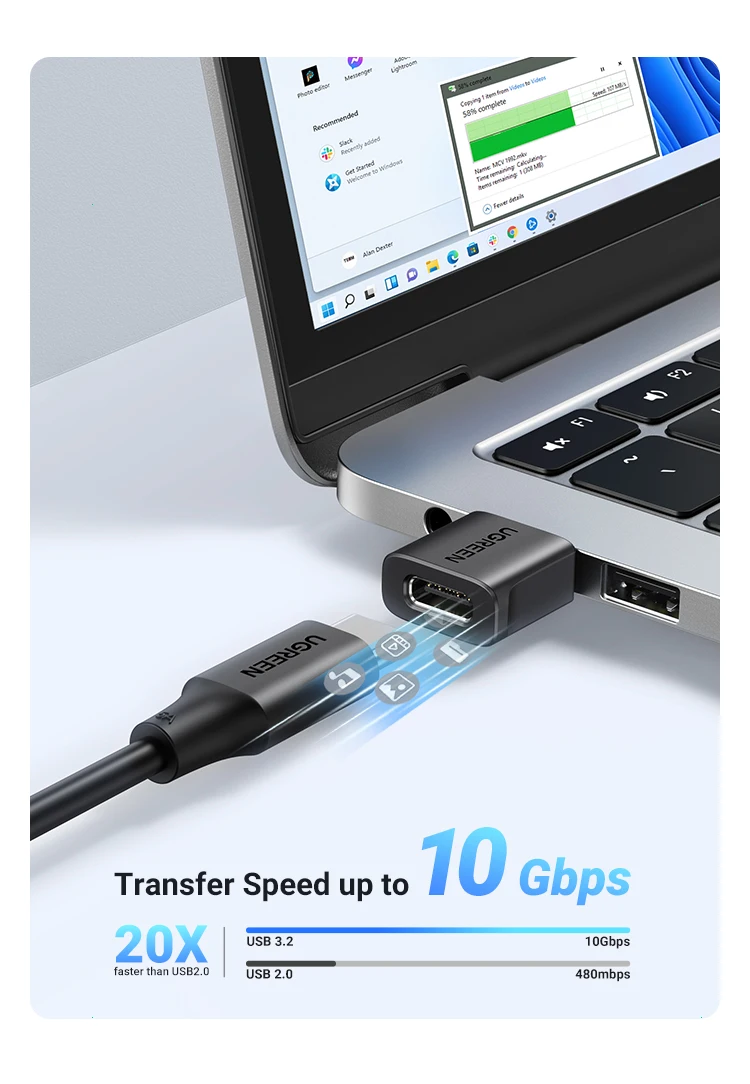 UGREEN USB 3.1 Type C OTG Adapter USB A Male to USB C Female Cable Converters For Macbook Samsung S10 Huawei USB To Type-c OTG