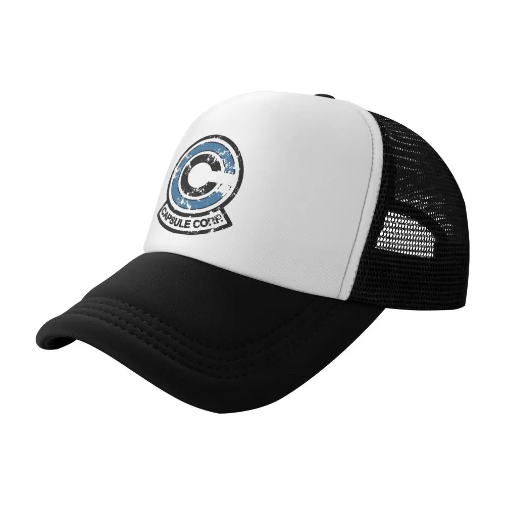 Capsule Corp Mesh Baseball Caps Unisex Hip-Hop Trucker Hat Anime DBZing Dad Hat Adjustable Racing Cap Autumn Trucker Hats