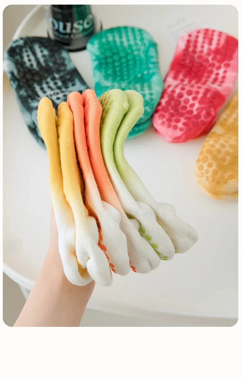 High Quality Cotton Non Slip Yoga Socks For Women Color Anklet Anti-Skid Pilates Barre Trampoline Fitness Sports Training Sock