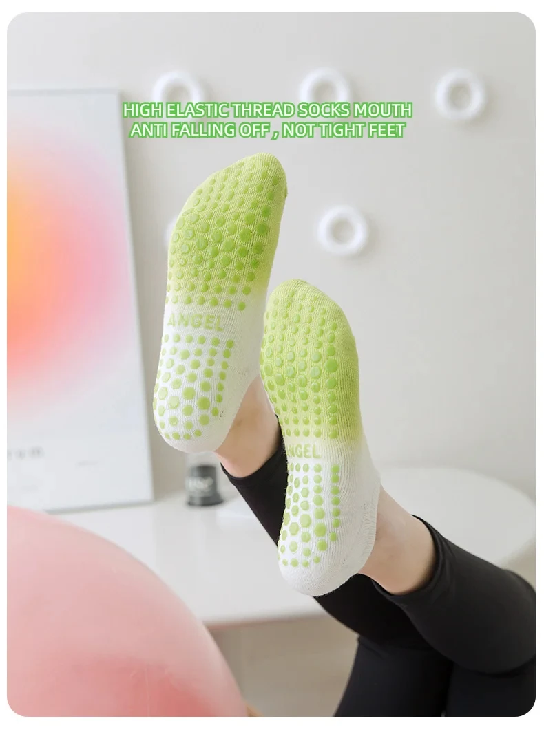 High Quality Cotton Non Slip Yoga Socks For Women Color Anklet Anti-Skid Pilates Barre Trampoline Fitness Sports Training Sock