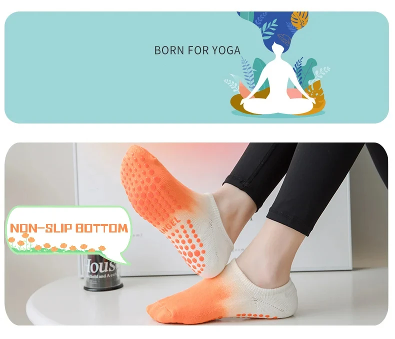 High Quality Cotton Non Slip Yoga Socks For Women Color Anklet Anti-Skid Pilates Barre Trampoline Fitness Sports Training Sock