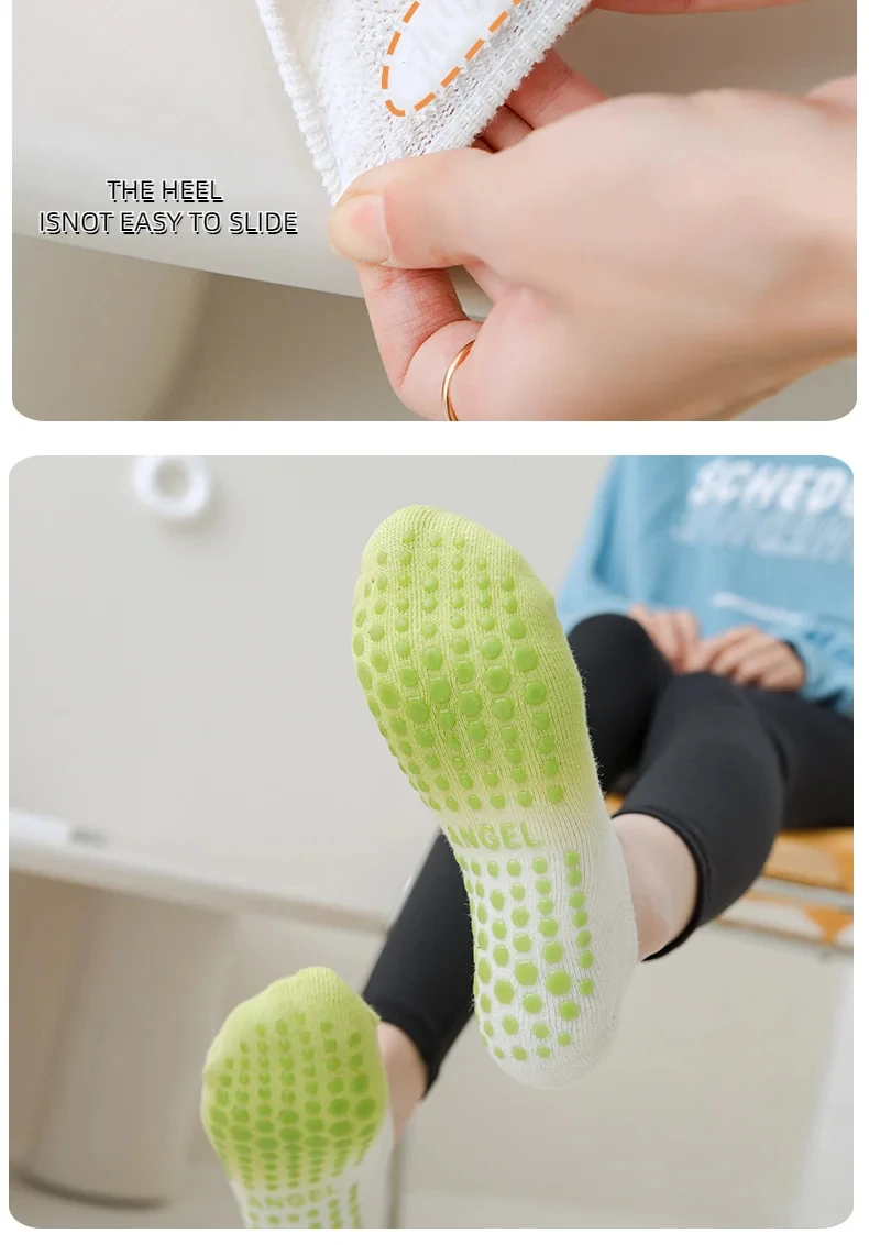 High Quality Cotton Non Slip Yoga Socks For Women Color Anklet Anti-Skid Pilates Barre Trampoline Fitness Sports Training Sock