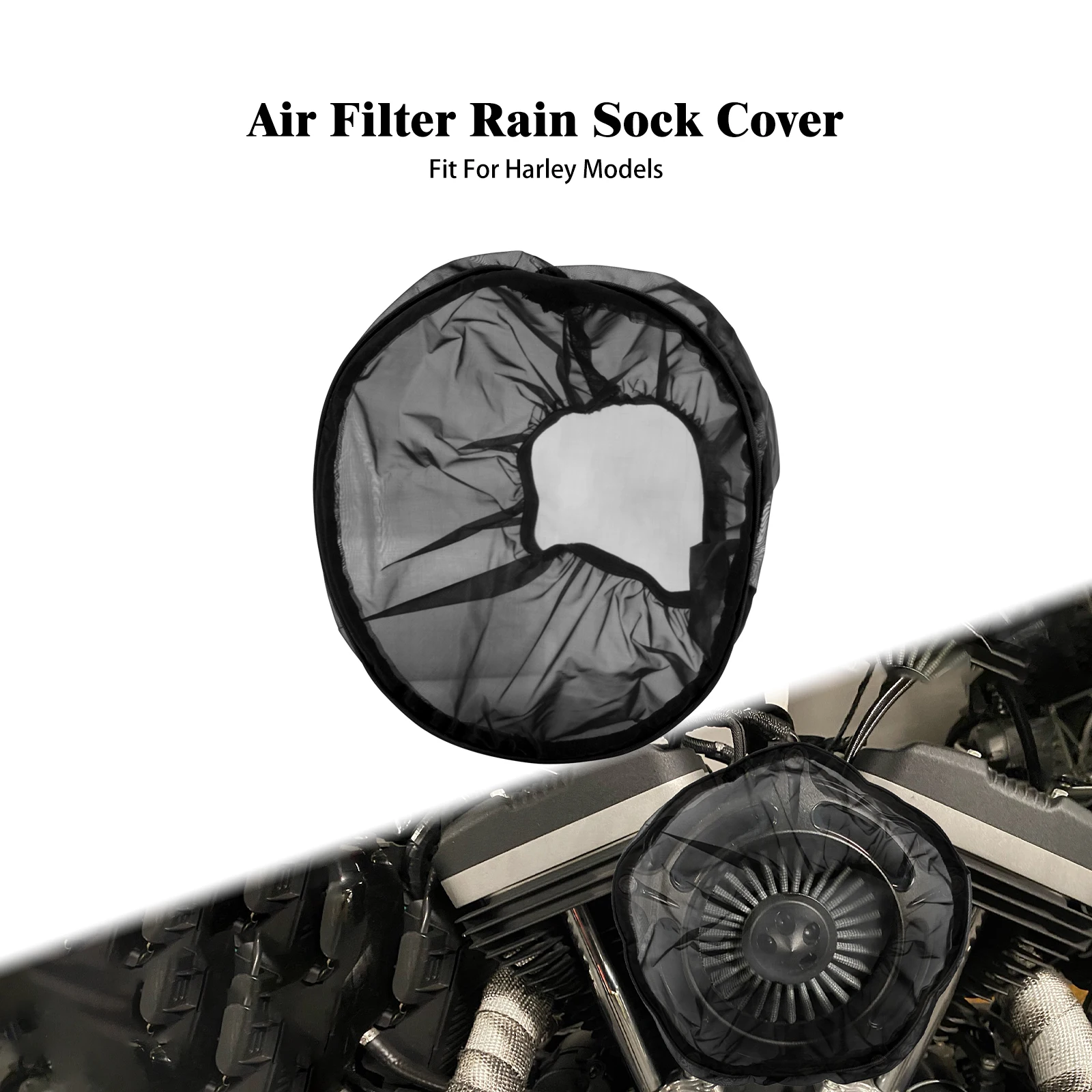Motorcycle Air Filter Rain Sock Air Cleaner Breathable Waterproof Dustproof Cover For Harley Touring FLHR Sportster Softail Dyna