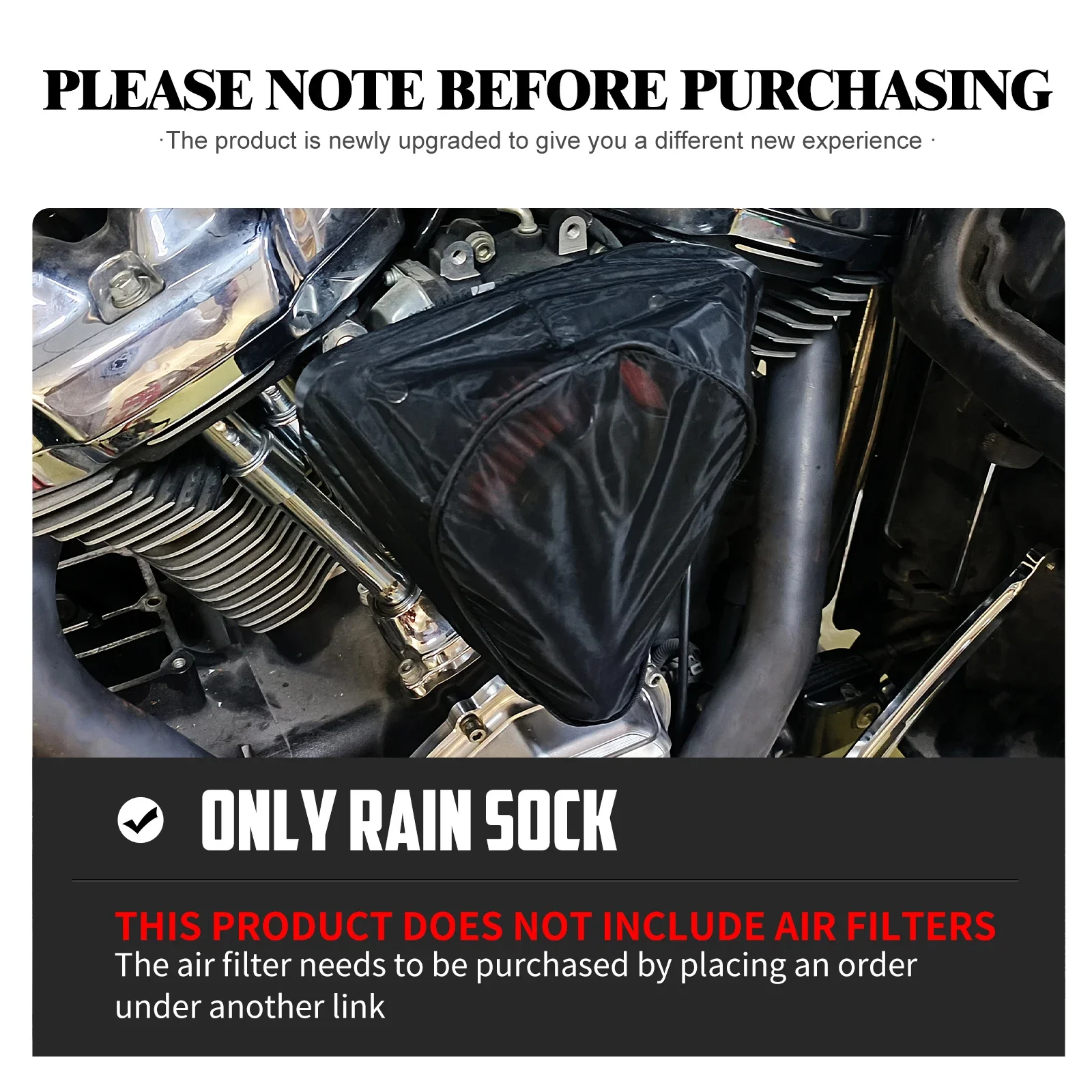 Motorcycle Air Filter Rain Sock Air Cleaner Breathable Waterproof Dustproof Cover For Harley Touring FLHR Sportster Softail Dyna