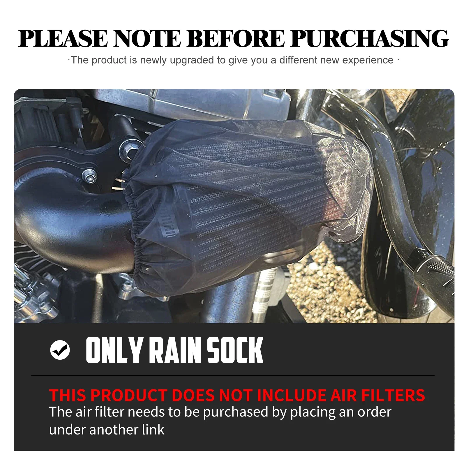 Motorcycle Air Filter Rain Sock Air Cleaner Breathable Waterproof Dustproof Cover For Harley Touring FLHR Sportster Softail Dyna