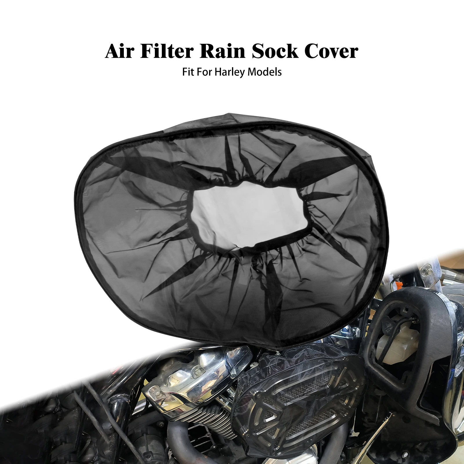 Motorcycle Air Filter Rain Sock Air Cleaner Breathable Waterproof Dustproof Cover For Harley Touring FLHR Sportster Softail Dyna
