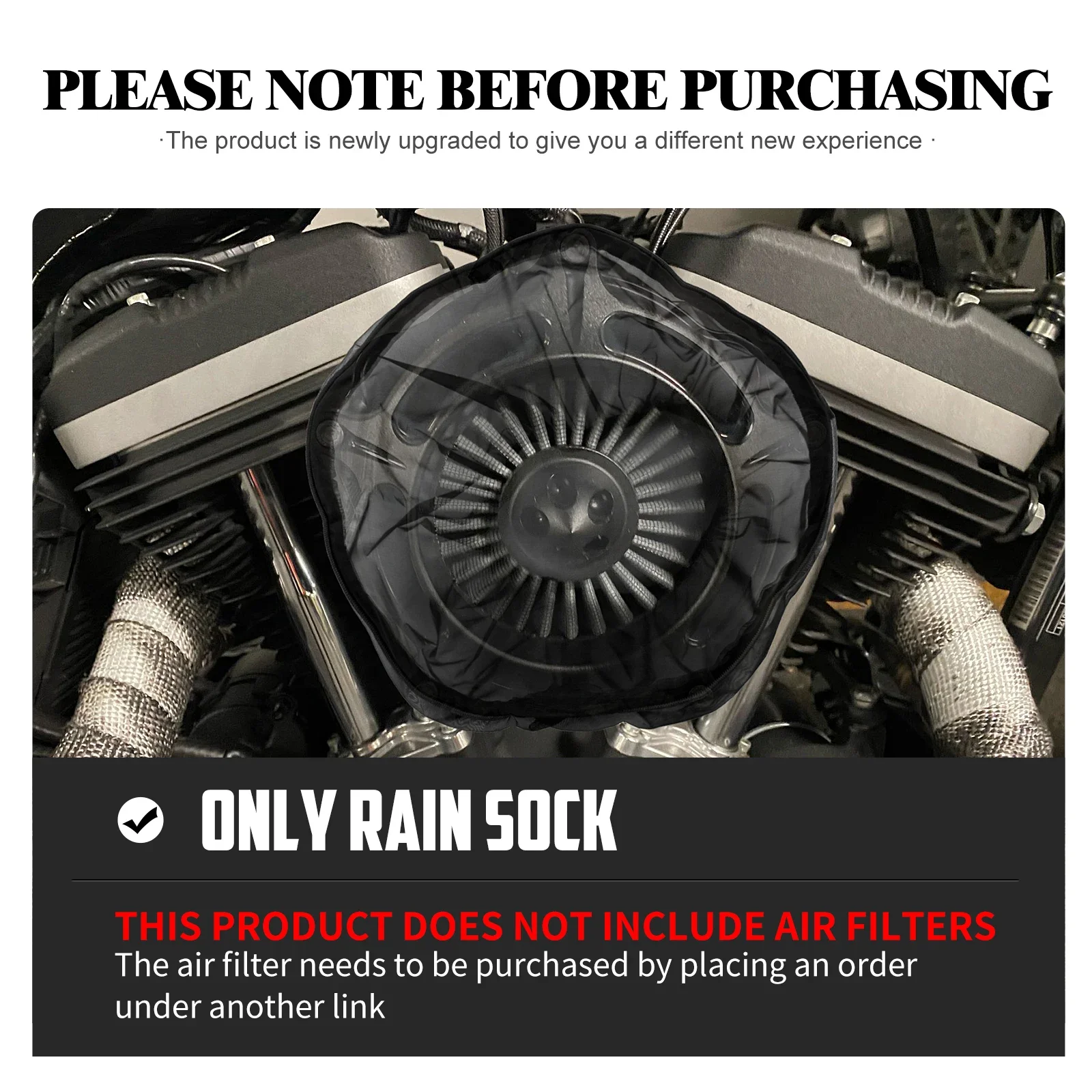 Motorcycle Air Filter Rain Sock Air Cleaner Breathable Waterproof Dustproof Cover For Harley Touring FLHR Sportster Softail Dyna