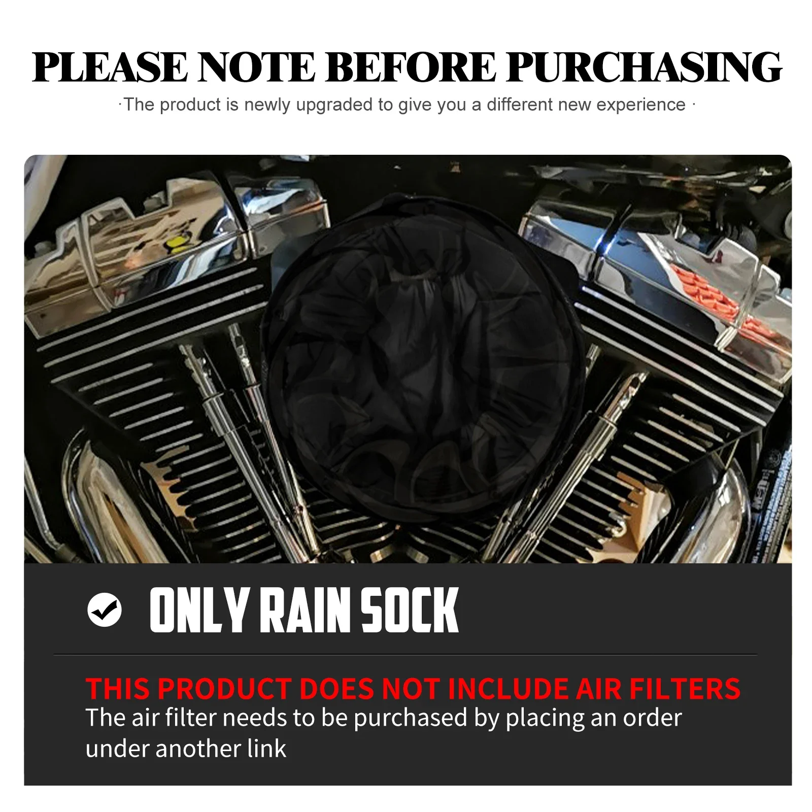 Motorcycle Air Filter Rain Sock Air Cleaner Breathable Waterproof Dustproof Cover For Harley Touring FLHR Sportster Softail Dyna