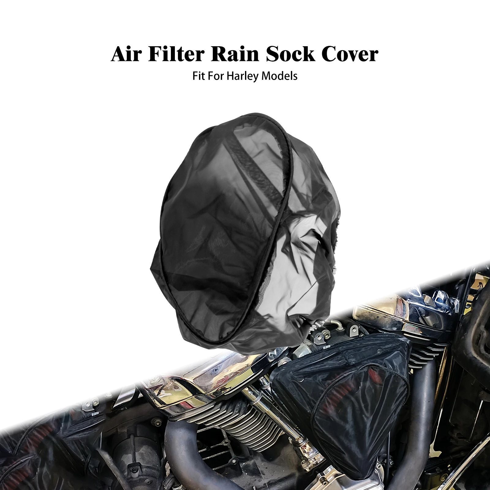 Motorcycle Air Filter Rain Sock Air Cleaner Breathable Waterproof Dustproof Cover For Harley Touring FLHR Sportster Softail Dyna