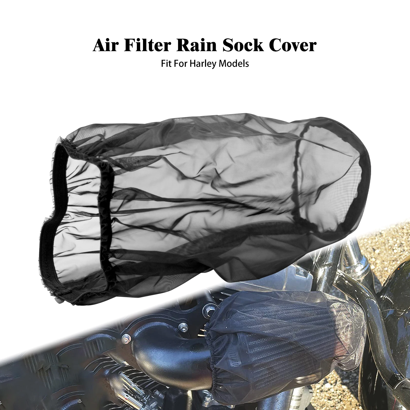 Motorcycle Air Filter Rain Sock Air Cleaner Breathable Waterproof Dustproof Cover For Harley Touring FLHR Sportster Softail Dyna
