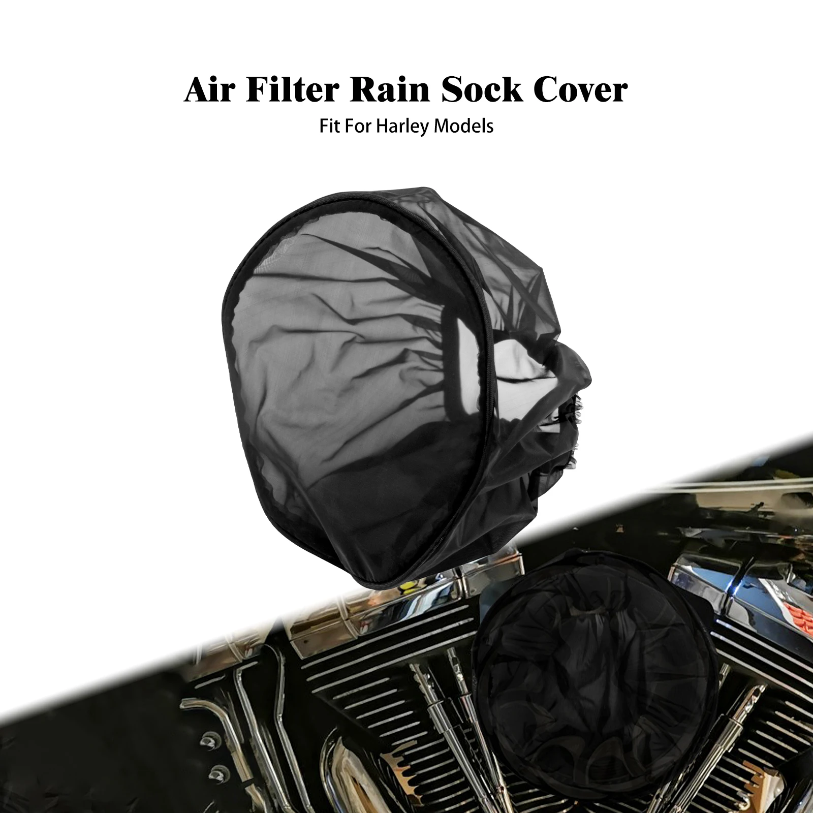 Motorcycle Air Filter Rain Sock Air Cleaner Breathable Waterproof Dustproof Cover For Harley Touring FLHR Sportster Softail Dyna