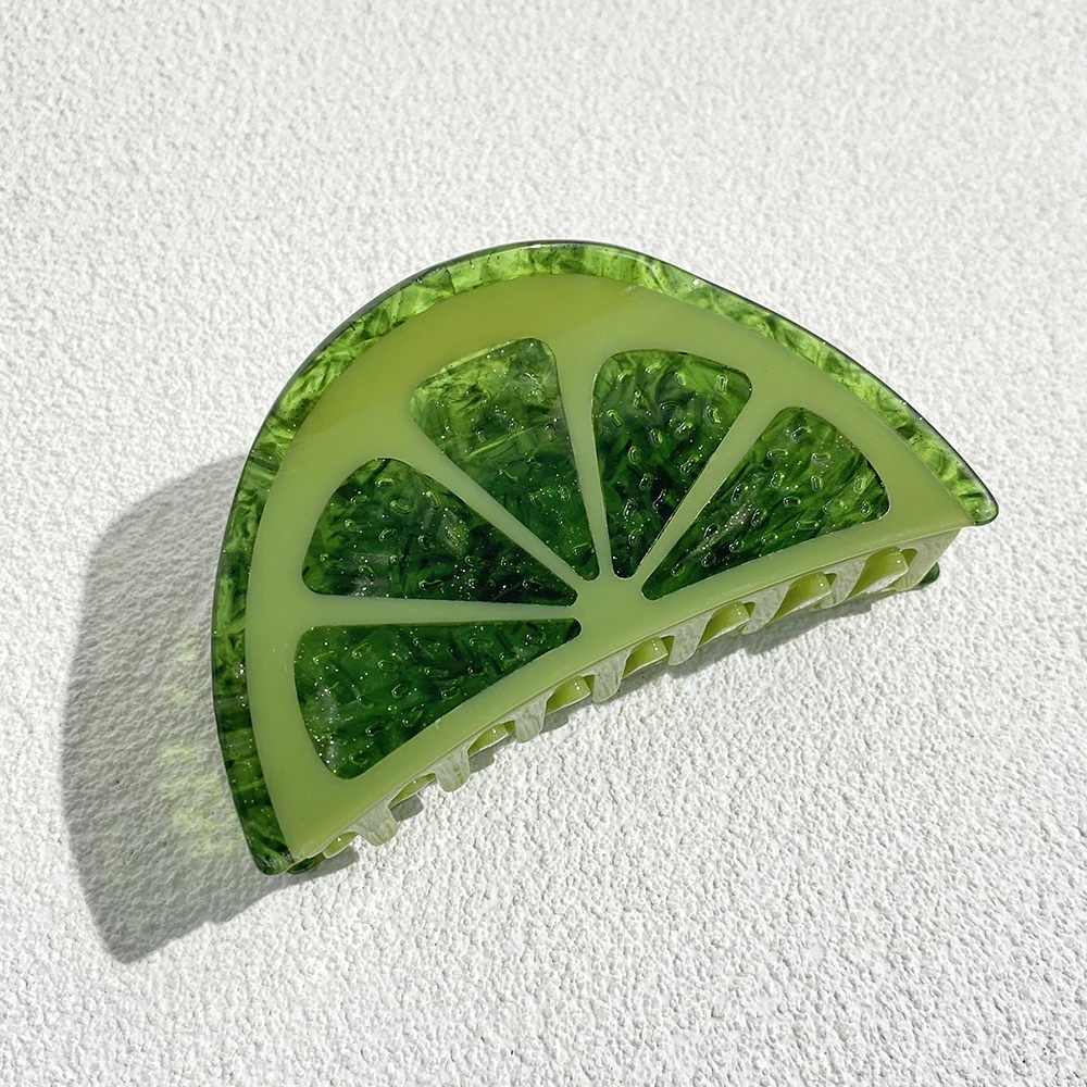Sweet Acetate Pink Green Gradient Grapefruit Thick Hair Claw Clip For Women New Semicircle Hairpin Hair Accessories Tool