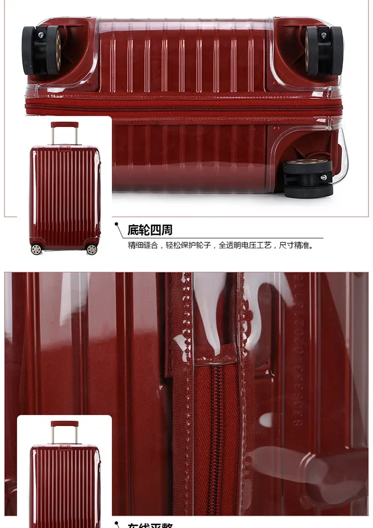 PVC Luggage Cover For Rimowa with Zipper Clear Suitcase Protector Thicken High Quality Customized Not Include Luggage