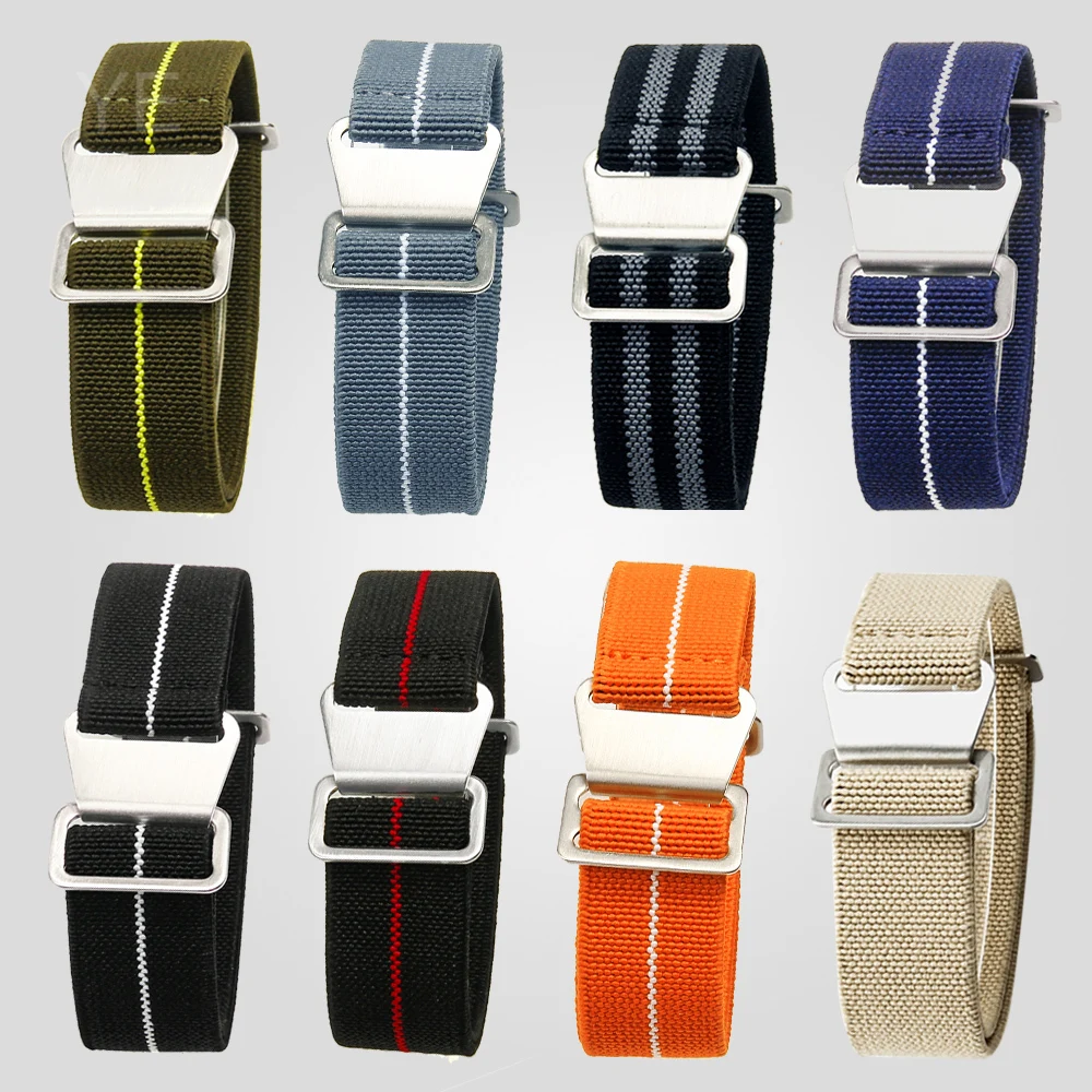 Parachute elastic breathable skin friendly nylon watchbands for Rolex Seiko water ghost Tudor Omega series strap 18 20 22mm