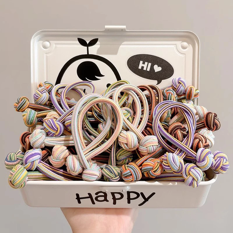 High Ponytail Rubber Bands Hair Band Elastic Head Rope For Women Korean Scrunchies Hair Tie Knotted Hair Ropes Hair Accessories
