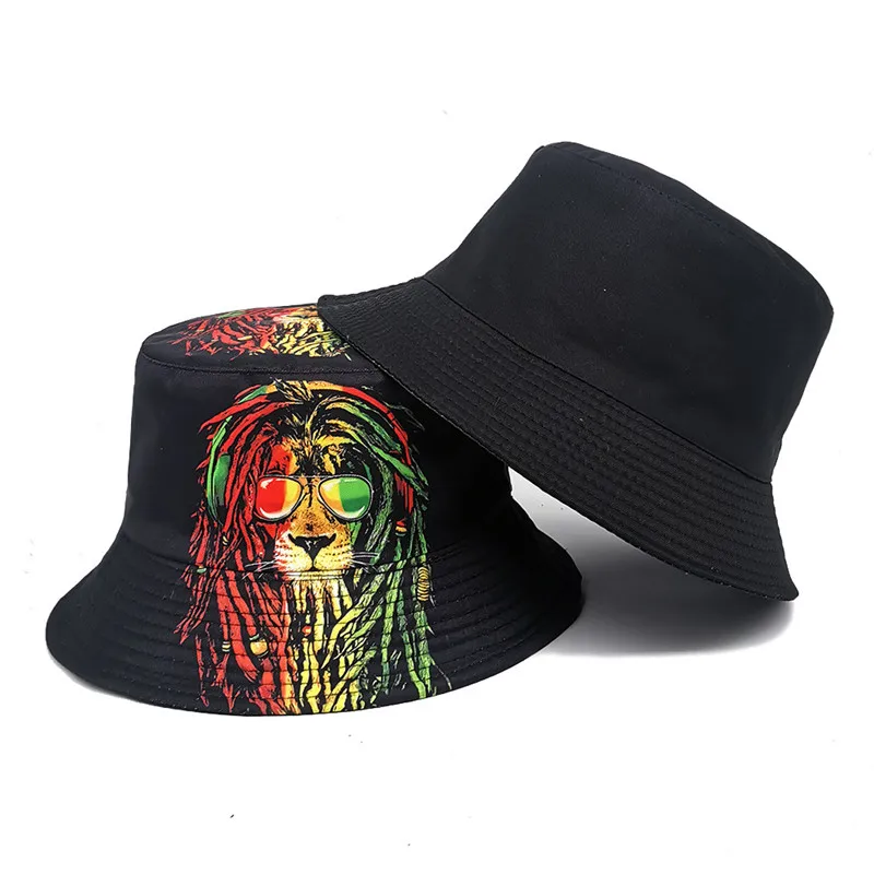 LDSLYJR Four Seasons Polyester Cartoon Print Bucket Hat Fisherman Hat Outdoor Travel Sun Cap For Men And Women 26