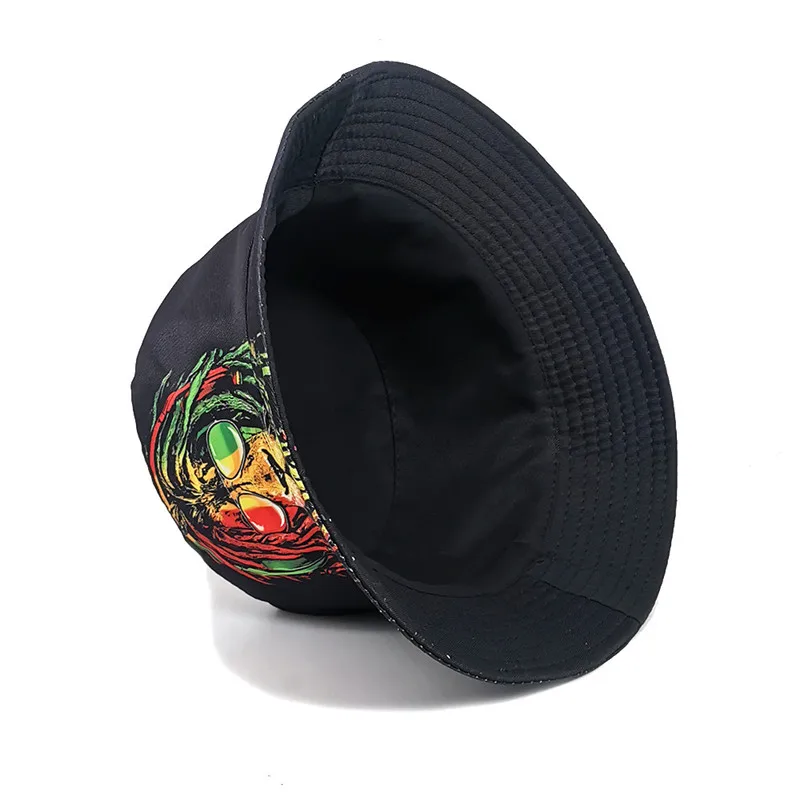 LDSLYJR Four Seasons Polyester Cartoon Print Bucket Hat Fisherman Hat Outdoor Travel Sun Cap For Men And Women 26