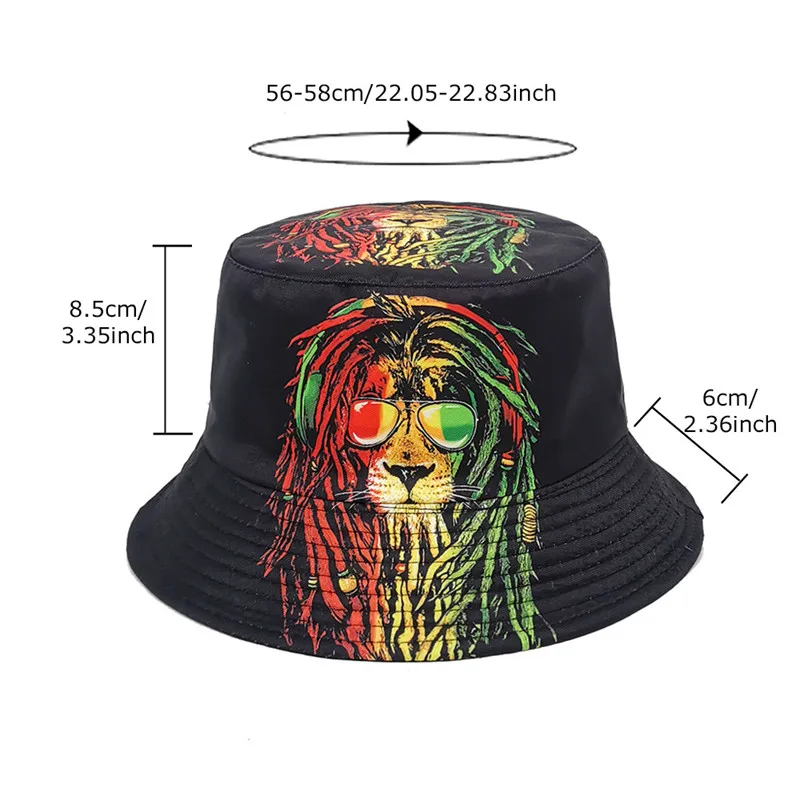 LDSLYJR Four Seasons Polyester Cartoon Print Bucket Hat Fisherman Hat Outdoor Travel Sun Cap For Men And Women 26