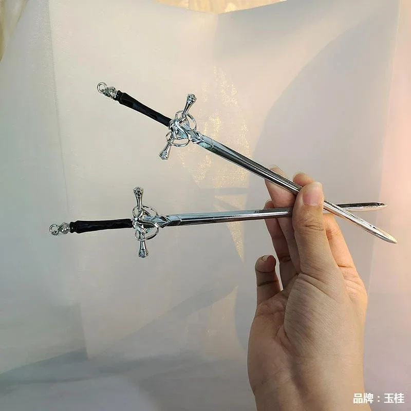 Ancient Style Metal Sword Hairpins for Women Classical Chinese Ancient Hanfu Hairpin Headwear Geometric Alloy Hair Accessories