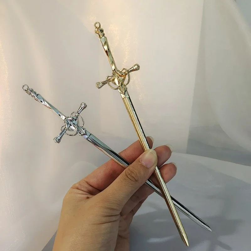 Ancient Style Metal Sword Hairpins for Women Classical Chinese Ancient Hanfu Hairpin Headwear Geometric Alloy Hair Accessories