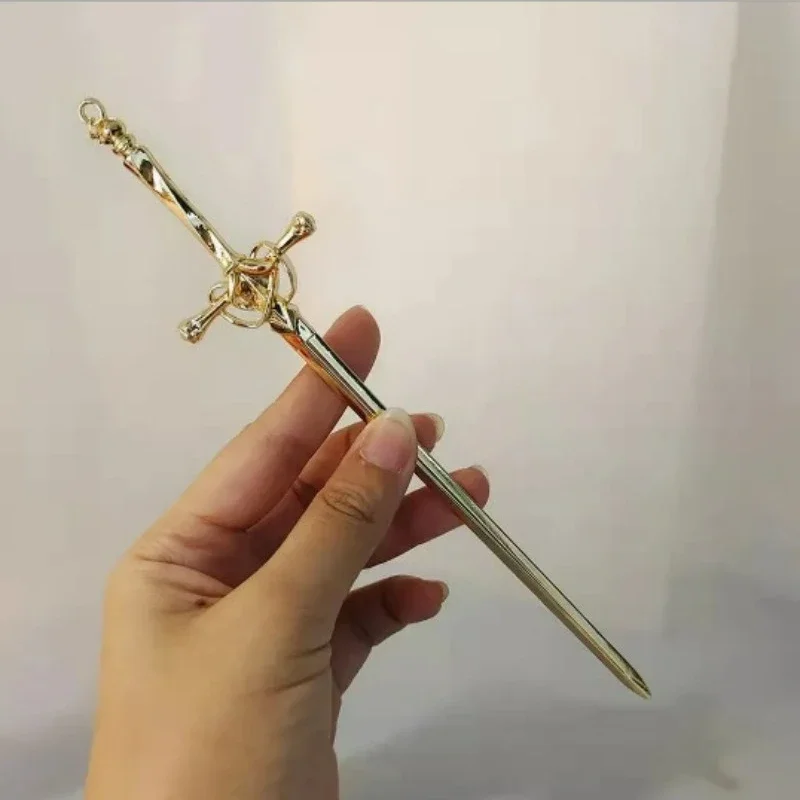 Ancient Style Metal Sword Hairpins for Women Classical Chinese Ancient Hanfu Hairpin Headwear Geometric Alloy Hair Accessories