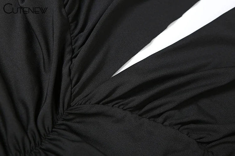 Nibber Elegant Women Long Dresses Solid Hipster Halter V-neck Backless Shirring Side Split Vestidos Female High Street New Robe