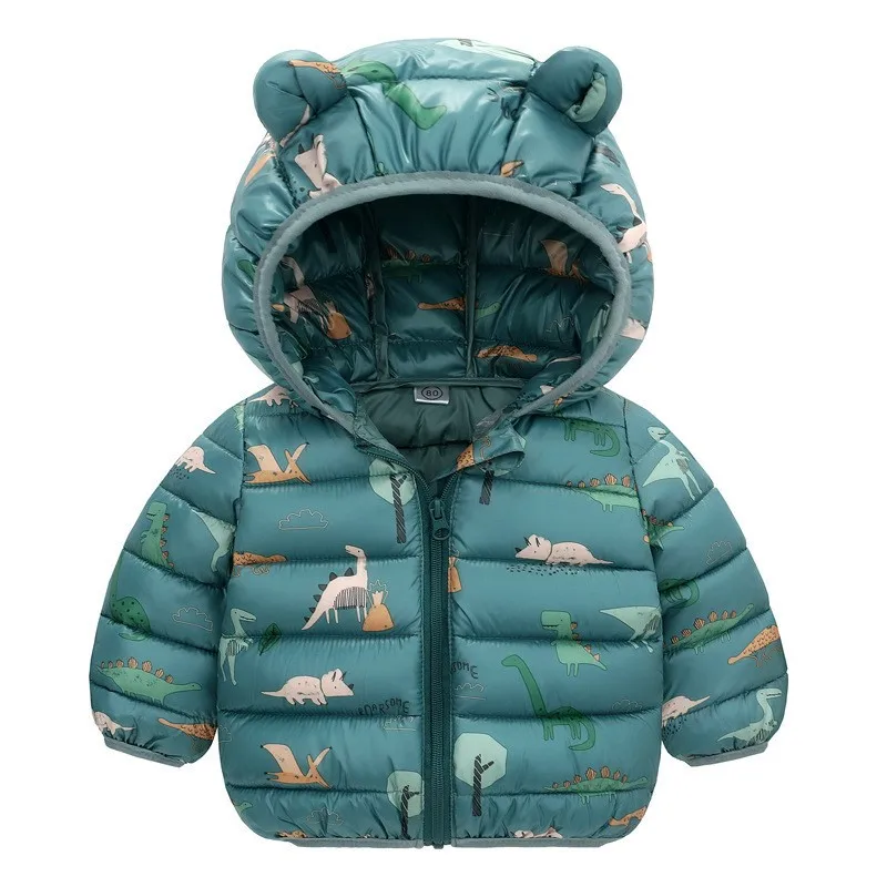 Boys Girls Lightweight Down Jacket Baby Hooded Zipper Coats Autumn Winter Warm Outerwear 0-5 Years Kids Christmas Birthday Gift
