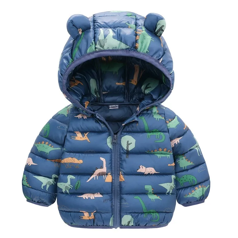 Boys Girls Lightweight Down Jacket Baby Hooded Zipper Coats Autumn Winter Warm Outerwear 0-5 Years Kids Christmas Birthday Gift