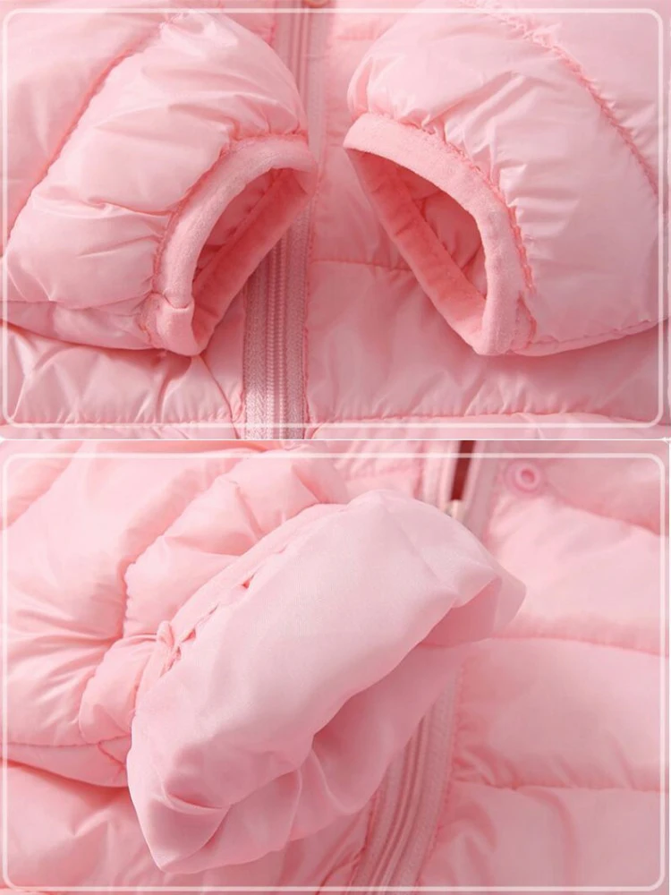 Boys Girls Lightweight Down Jacket Baby Hooded Zipper Coats Autumn Winter Warm Outerwear 0-5 Years Kids Christmas Birthday Gift