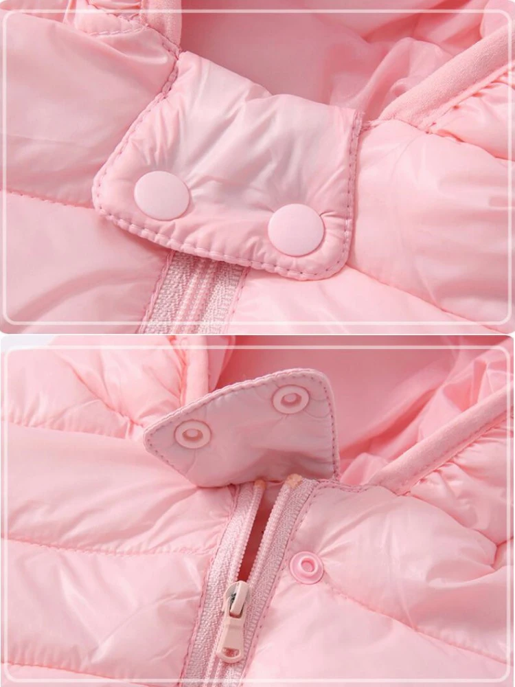Boys Girls Lightweight Down Jacket Baby Hooded Zipper Coats Autumn Winter Warm Outerwear 0-5 Years Kids Christmas Birthday Gift