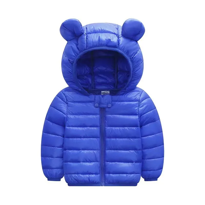 Boys Girls Lightweight Down Jacket Baby Hooded Zipper Coats Autumn Winter Warm Outerwear 0-5 Years Kids Christmas Birthday Gift