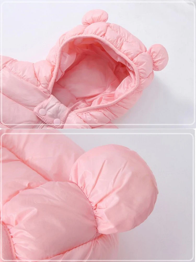 Boys Girls Lightweight Down Jacket Baby Hooded Zipper Coats Autumn Winter Warm Outerwear 0-5 Years Kids Christmas Birthday Gift