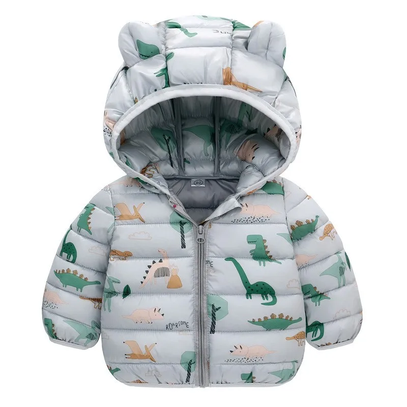 Boys Girls Lightweight Down Jacket Baby Hooded Zipper Coats Autumn Winter Warm Outerwear 0-5 Years Kids Christmas Birthday Gift