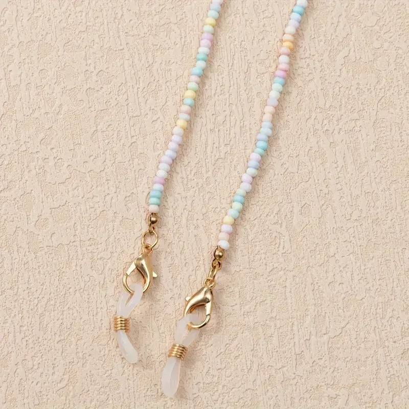 Small Candy Color Beaded Glasses Chain Anti-lost Glasses Lanyard Exquisite Advanced Sense Sunglasses Chain