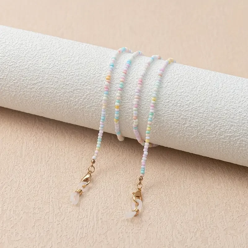 Small Candy Color Beaded Glasses Chain Anti-lost Glasses Lanyard Exquisite Advanced Sense Sunglasses Chain