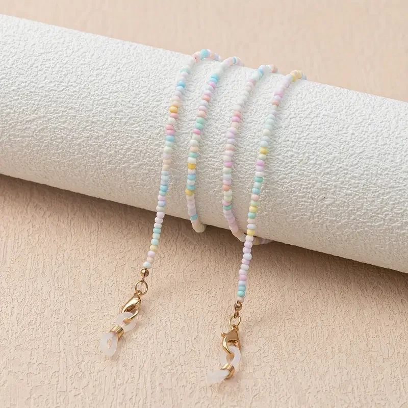 Small Candy Color Beaded Glasses Chain Anti-lost Glasses Lanyard Exquisite Advanced Sense Sunglasses Chain