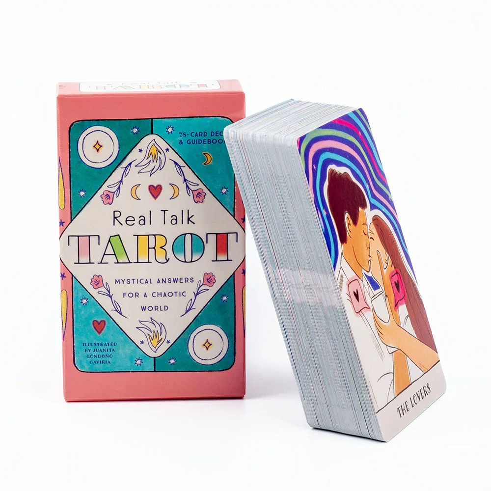 Real Talk Tarot Fortune Telling Divination Deck Game with 78 Cards & Guidebook Modern Illustrations Family Party Fun Board Game