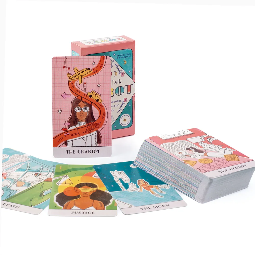 Real Talk Tarot Fortune Telling Divination Deck Game with 78 Cards & Guidebook Modern Illustrations Family Party Fun Board Game