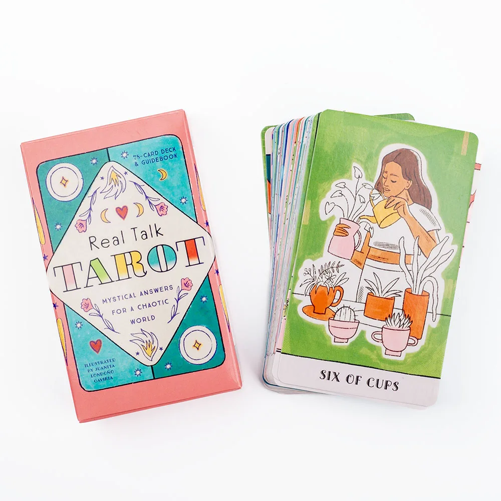 Real Talk Tarot Fortune Telling Divination Deck Game with 78 Cards & Guidebook Modern Illustrations Family Party Fun Board Game