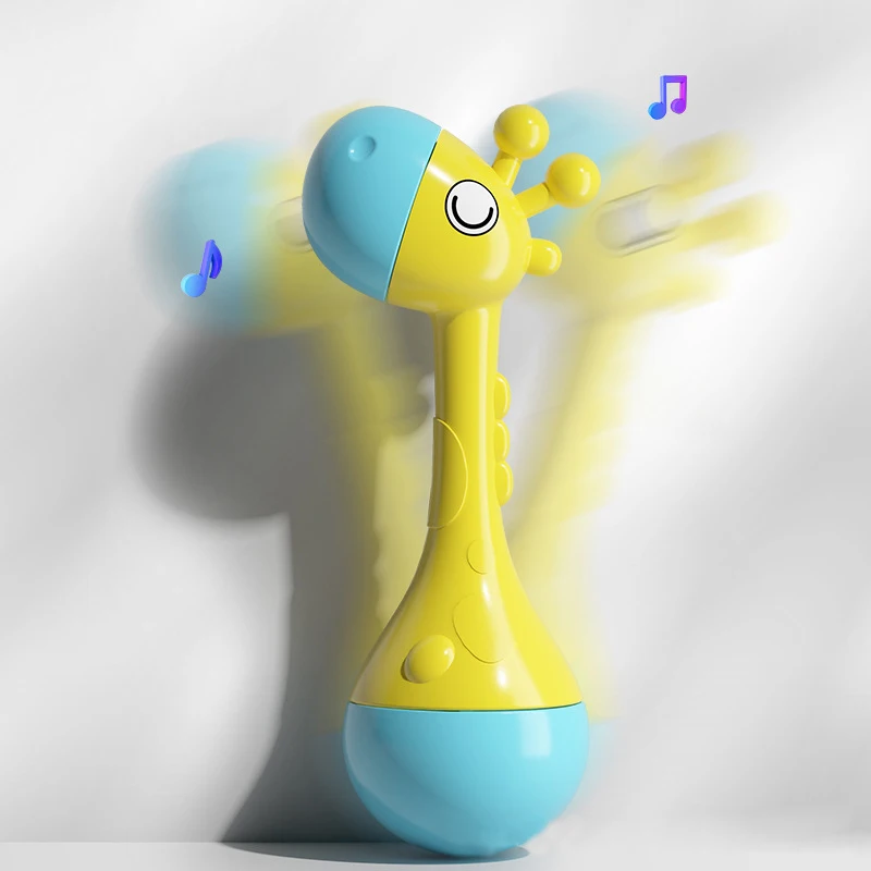 Baby Rattles Toys 0 to 1 Giraffe Baby Rattle Sensory Rattle For Baby Changes Newborn Musical Toy Rattle Sand Hammer Baby Toys