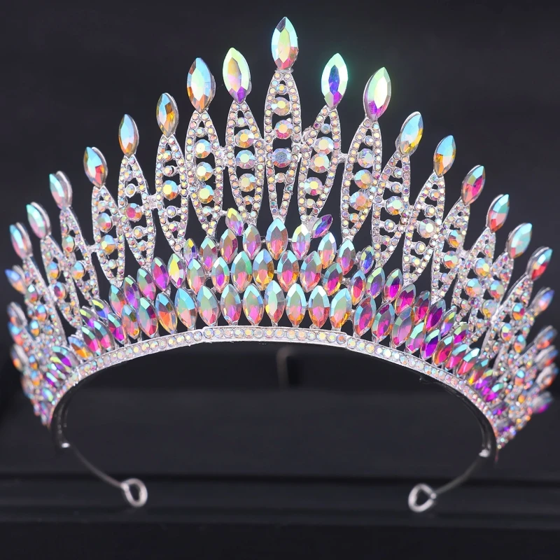 Baroque Crystal Tiaras And Crowns Rhinestone Prom Diadem Crown Tiara For Women Bridal Wedding Hair Accessories Jewelry Crown
