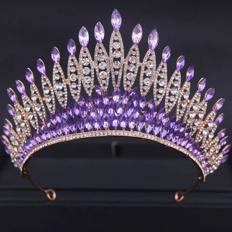 Baroque Crystal Tiaras And Crowns Rhinestone Prom Diadem Crown Tiara For Women Bridal Wedding Hair Accessories Jewelry Crown