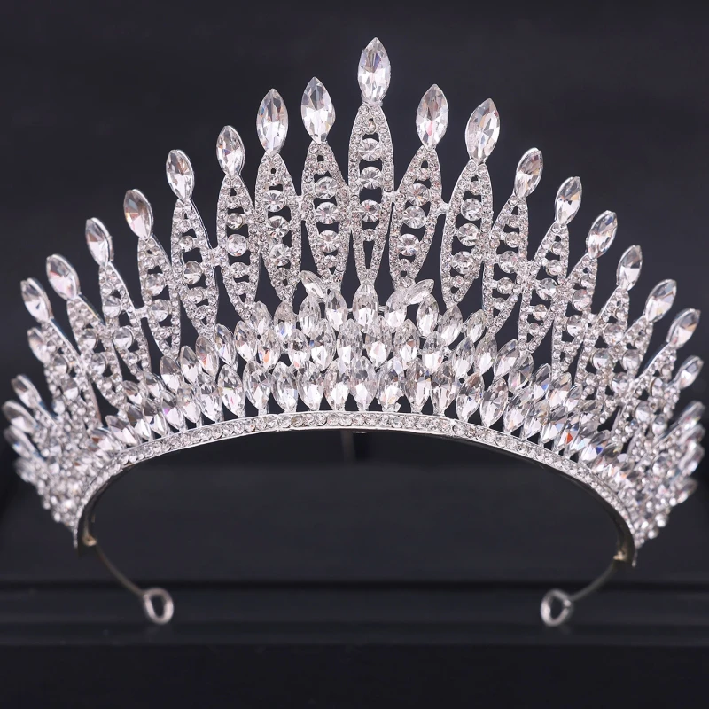 Baroque Crystal Tiaras And Crowns Rhinestone Prom Diadem Crown Tiara For Women Bridal Wedding Hair Accessories Jewelry Crown