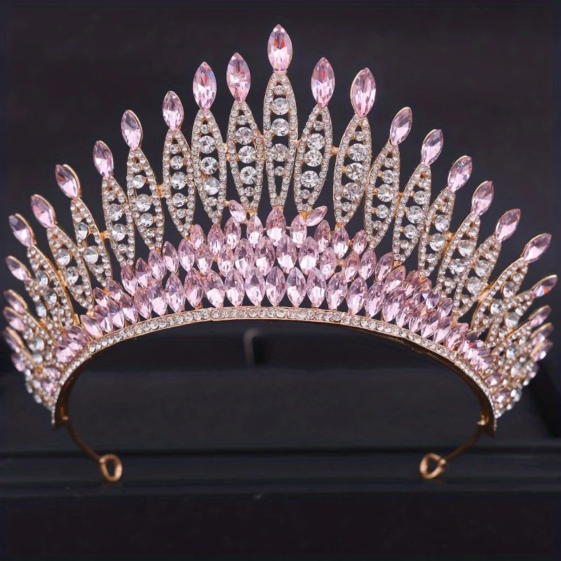 Baroque Crystal Tiaras And Crowns Rhinestone Prom Diadem Crown Tiara For Women Bridal Wedding Hair Accessories Jewelry Crown